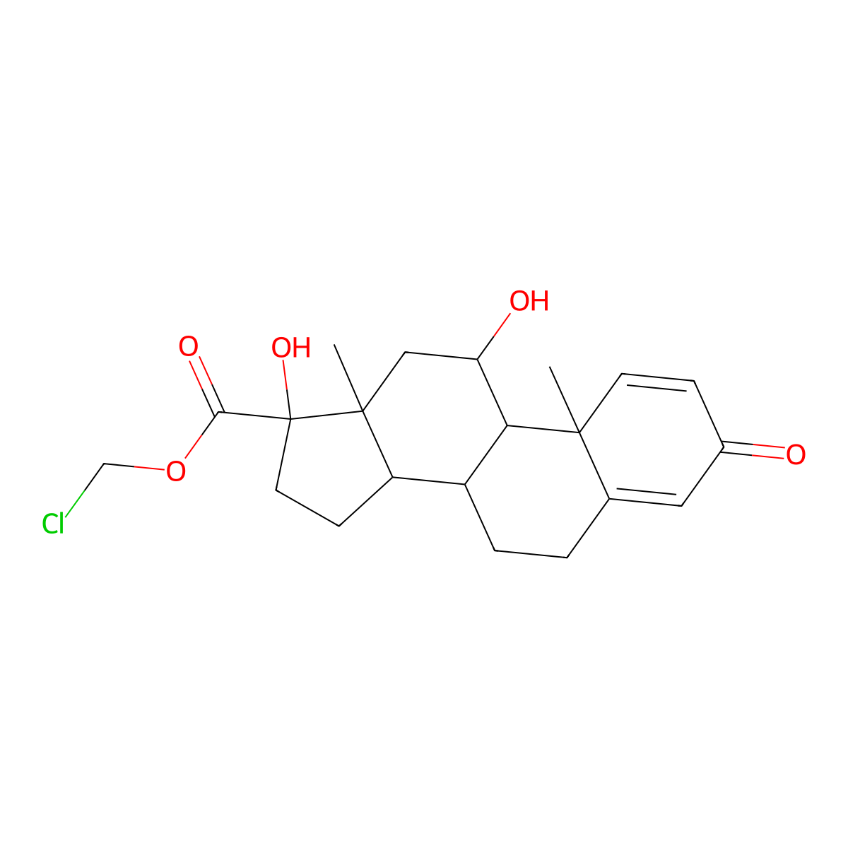 Loteprednol molecular structure, CAS 129260-79-3