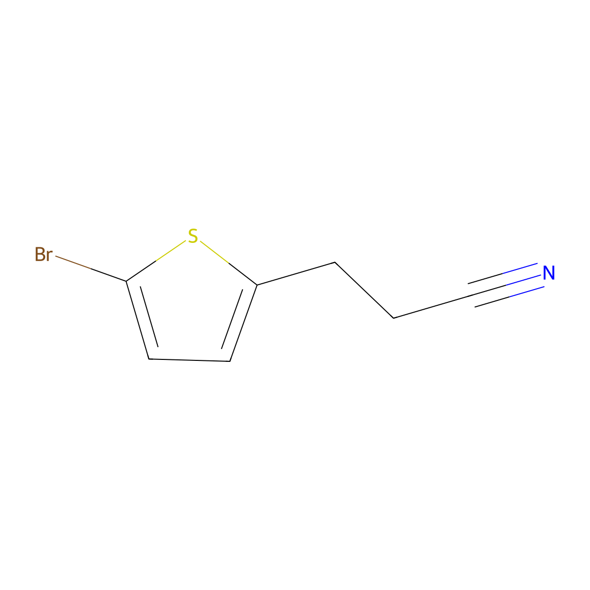 3-(5-Bromothiophen-2-yl)propanenitrile molecular structure, CAS 1292608-47-9
