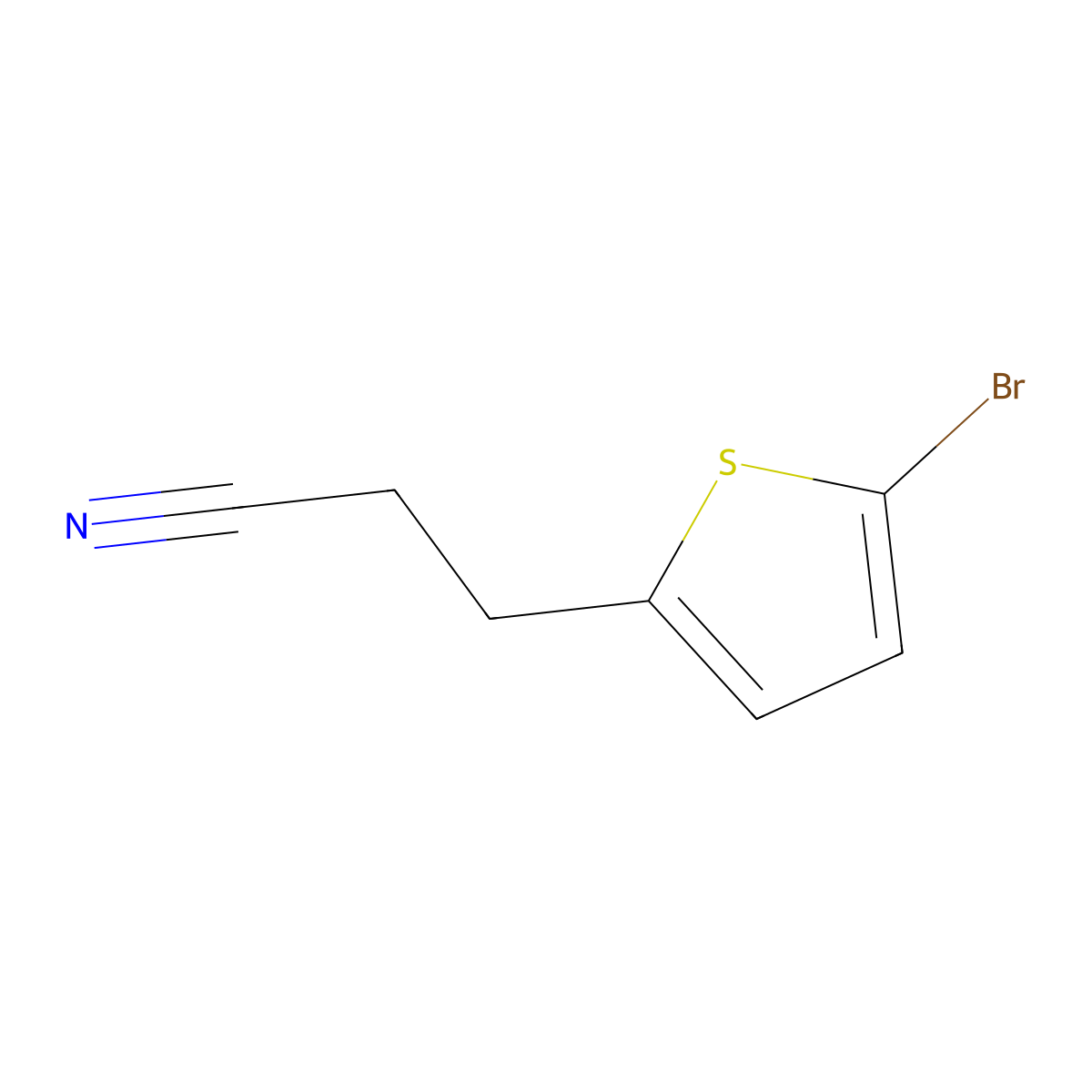 3-(5-Bromothiophen-2-yl)propanenitrile molecular structure, CAS 1292608-47-9