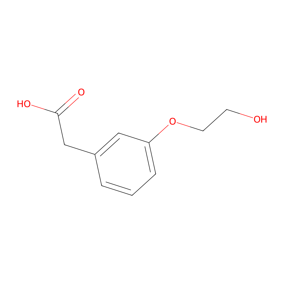 [3-(2-Hydroxyethoxy)phenyl]acetic acid molecular structure, CAS 1292620-57-5
