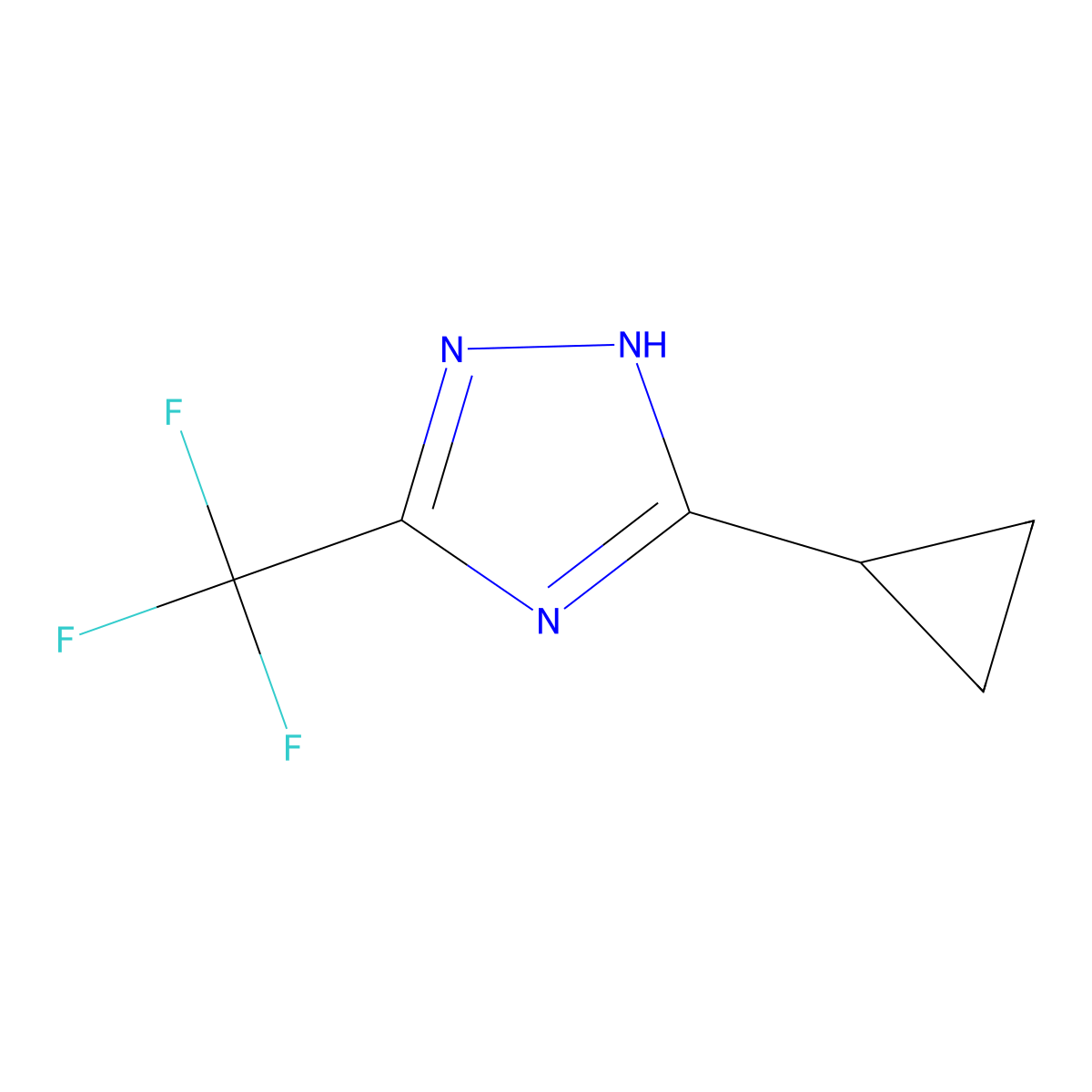 3-cyclopropyl-5-(trifluoromethyl)-4H-1,2,4-triazole molecular structure, CAS 1292625-85-4