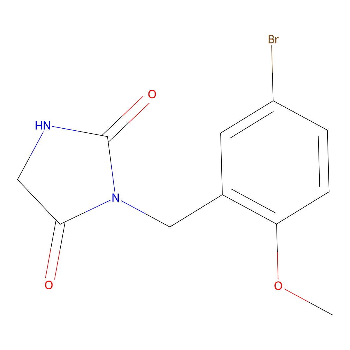 3-[(5-Bromo-2-methoxyphenyl)methyl]imidazolidine-2,4-dione molecular structure, CAS 1292629-95-8