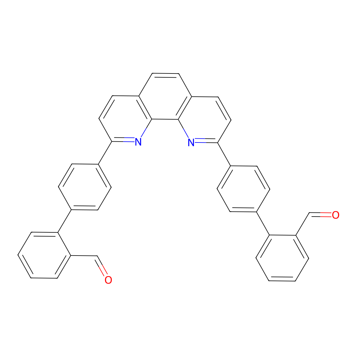 4',4'''-(1,10-Phenanthroline-2,9-diyl)bis(([1,1'-biphenyl]-2-carbaldehyde)) molecular structure, CAS 129265-61-8
