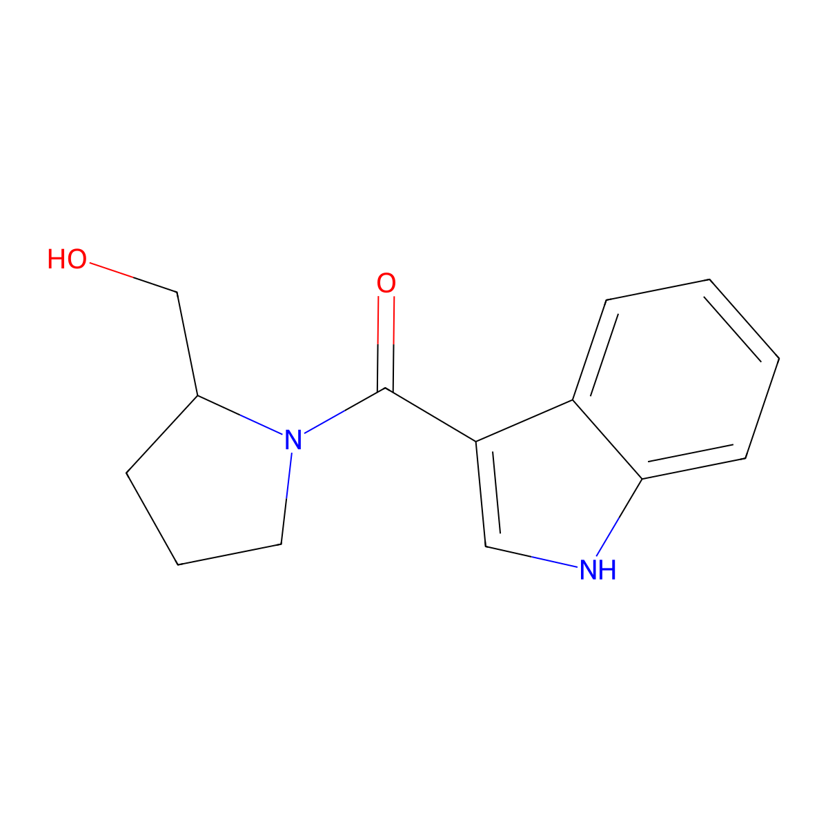 [1-(1H-indole-3-carbonyl)pyrrolidin-2-yl]methanol molecular structure, CAS 1292652-68-6