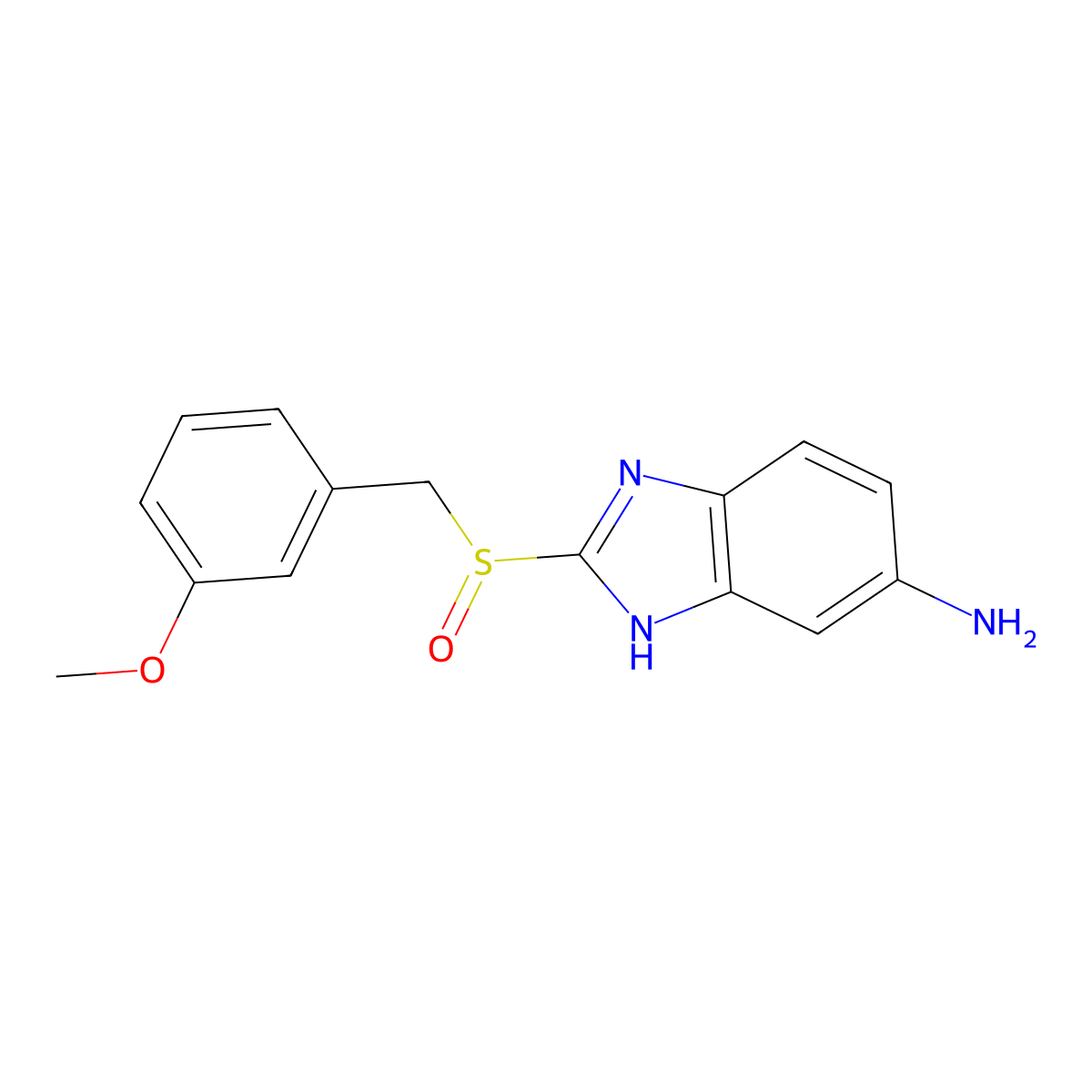 2-[(3-methoxyphenyl)methanesulfinyl]-1H-1,3-benzodiazol-6-amine molecular structure, CAS 1292667-42-5