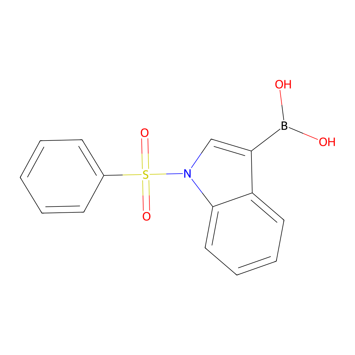 1-(phenylsulfonyl)-1H-indol-3-ylboronic acid molecular structure, CAS 129271-98-3