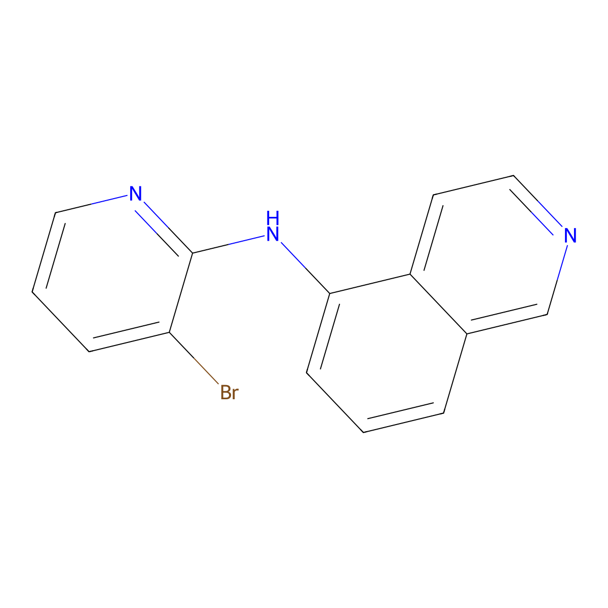 N-(3-bromopyridin-2-yl)isoquinolin-5-amine molecular structure, CAS 1292716-93-8