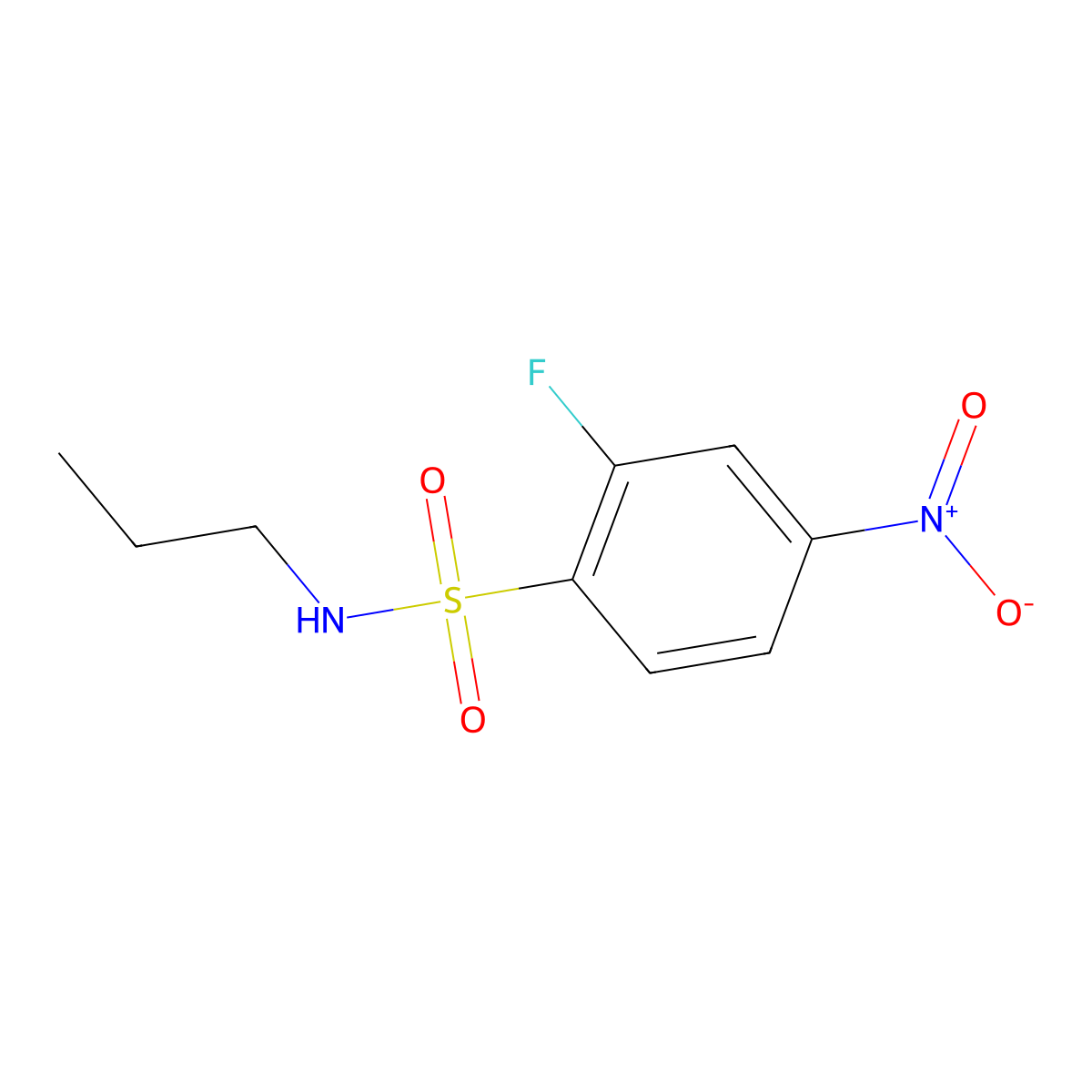 2-fluoro-4-nitro-N-propylbenzene-1-sulfonamide molecular structure, CAS 1292727-20-8