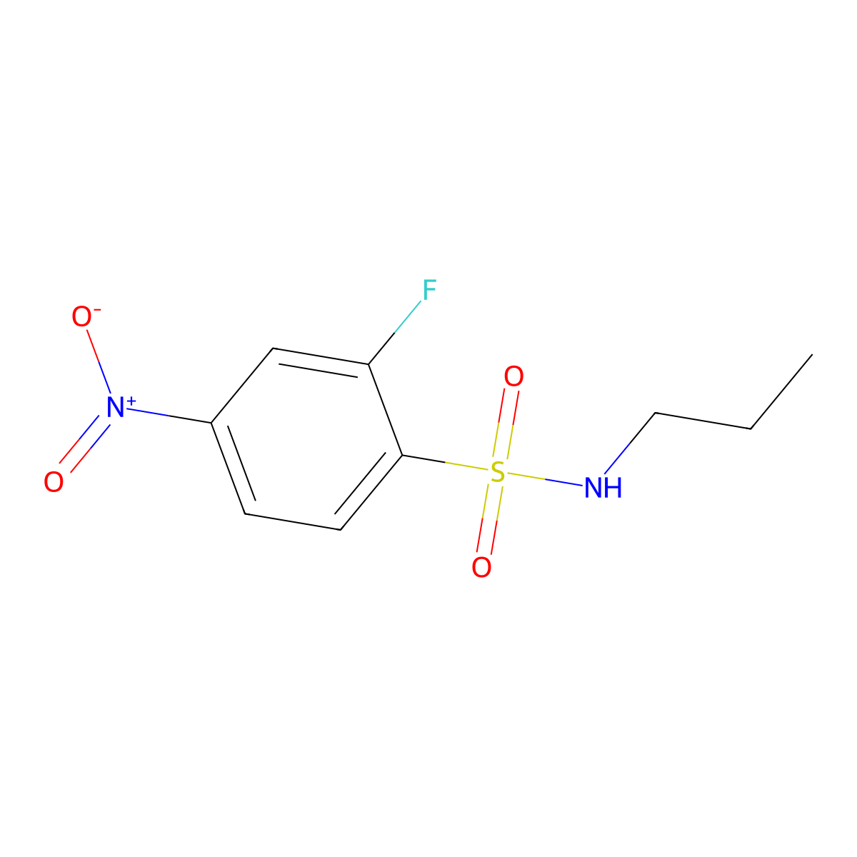 2-fluoro-4-nitro-N-propylbenzene-1-sulfonamide molecular structure, CAS 1292727-20-8