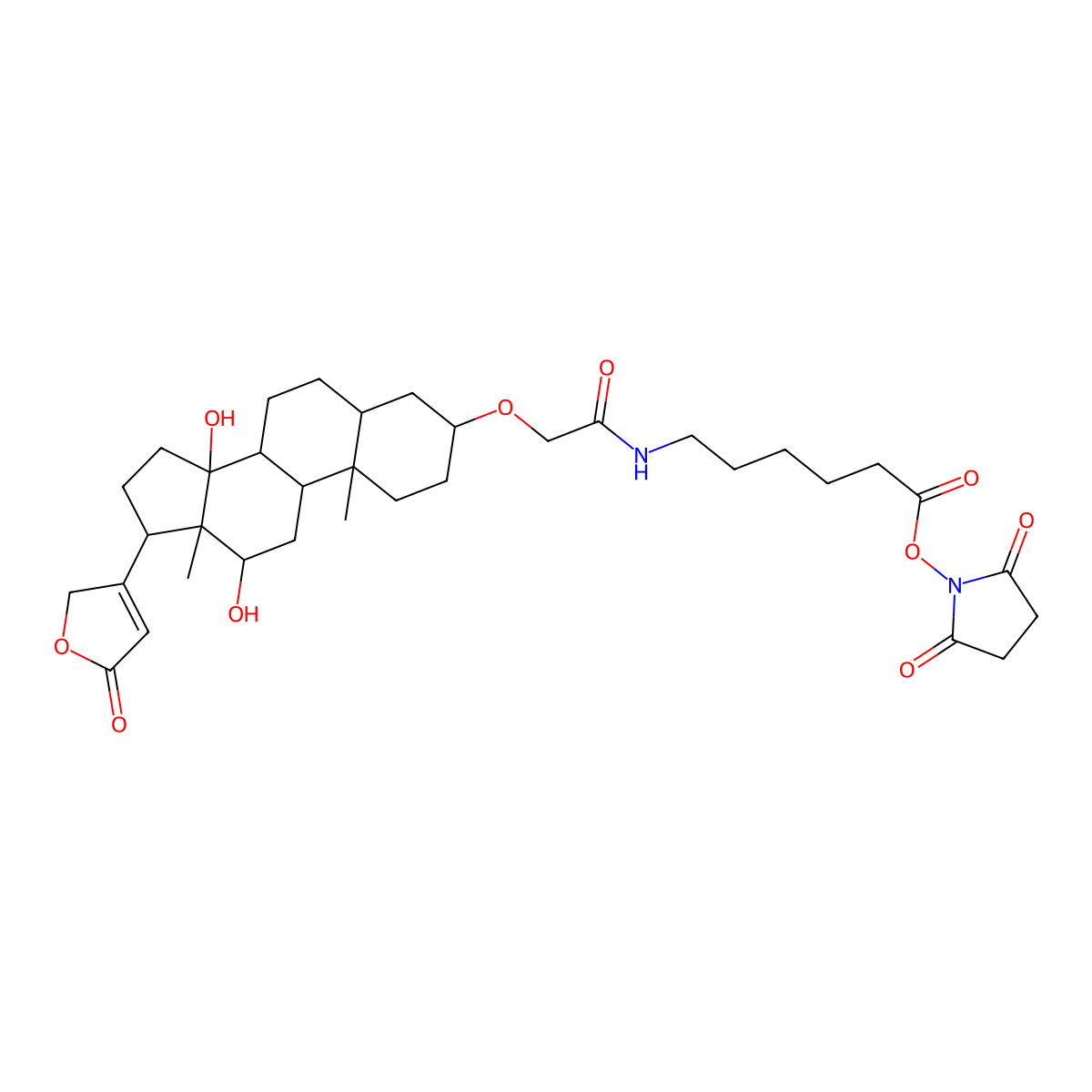 N-hydroxysuccinimidyl digoxigenin-3-O-methylcarbonyl-epsilon-aminocaproate molecular structure, CAS 129273-26-3