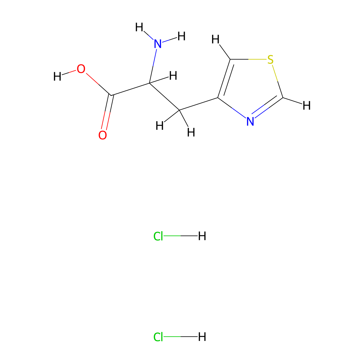 2-Amino-3-(1,3-thiazol-4-yl)propanoic acid dihydrochloride molecular structure, CAS 129274-32-4