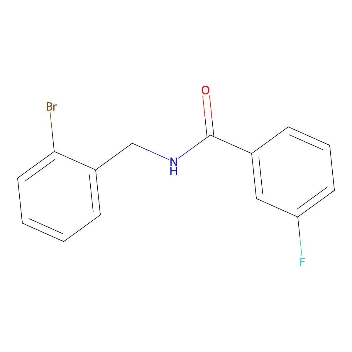 N-[(2-bromophenyl)methyl]-3-fluorobenzamide molecular structure, CAS 1292742-70-1