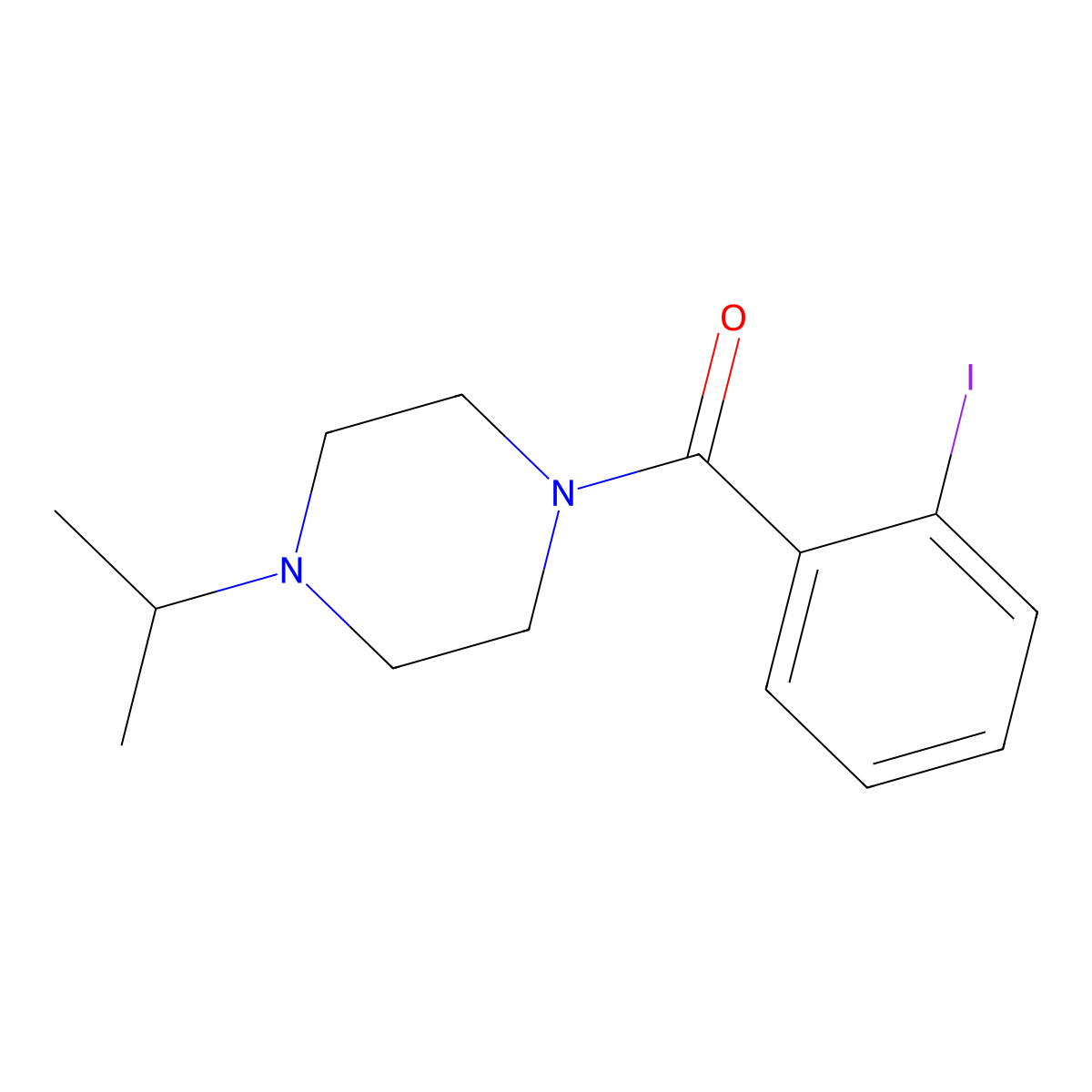 (2-Iodophenyl)(4-isopropylpiperazin-1-yl)methanone molecular structure, CAS 1292743-11-3