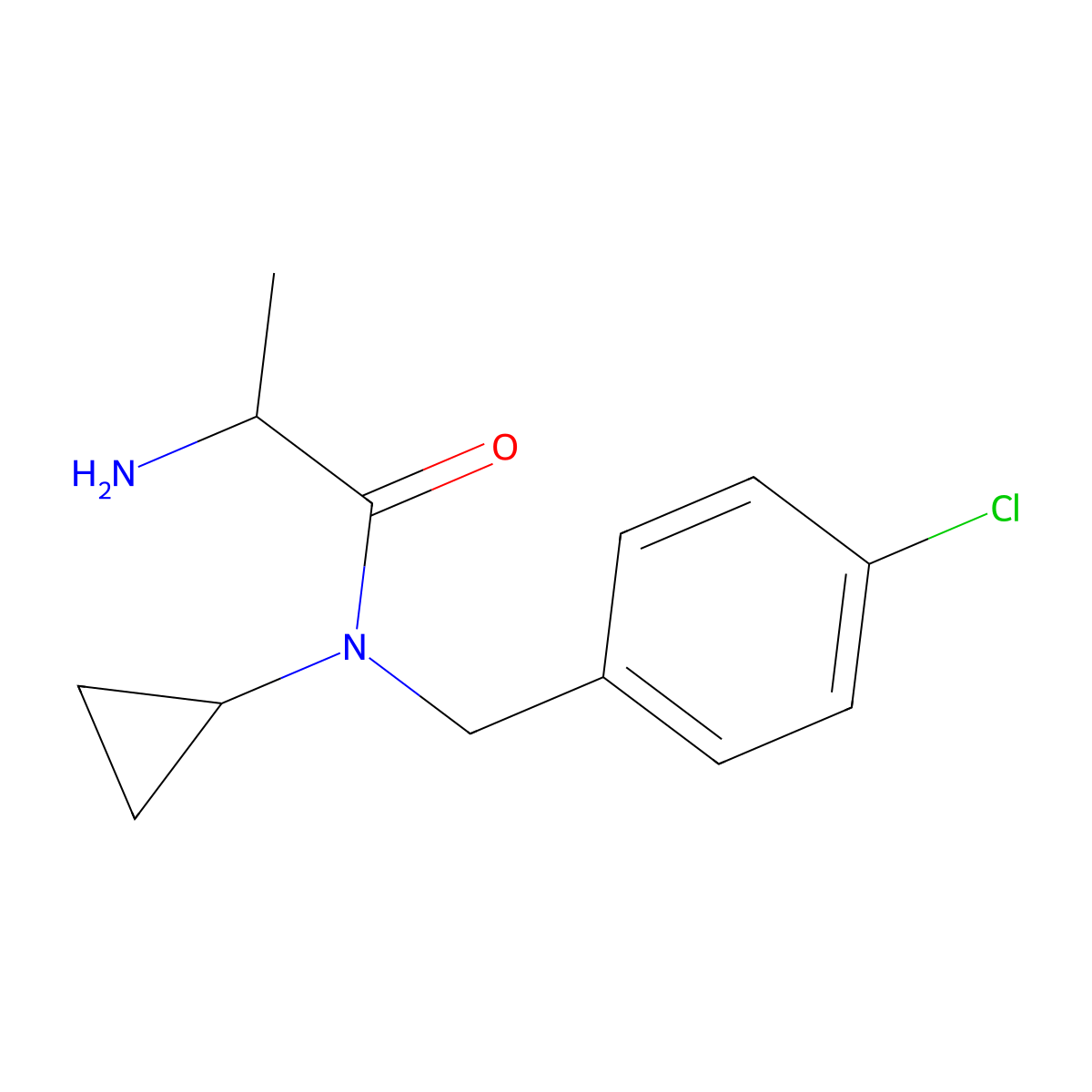 (S)-2-Amino-N-(4-chloro-benzyl)-N-cyclopropyl-propionamide molecular structure, CAS 1292746-38-3