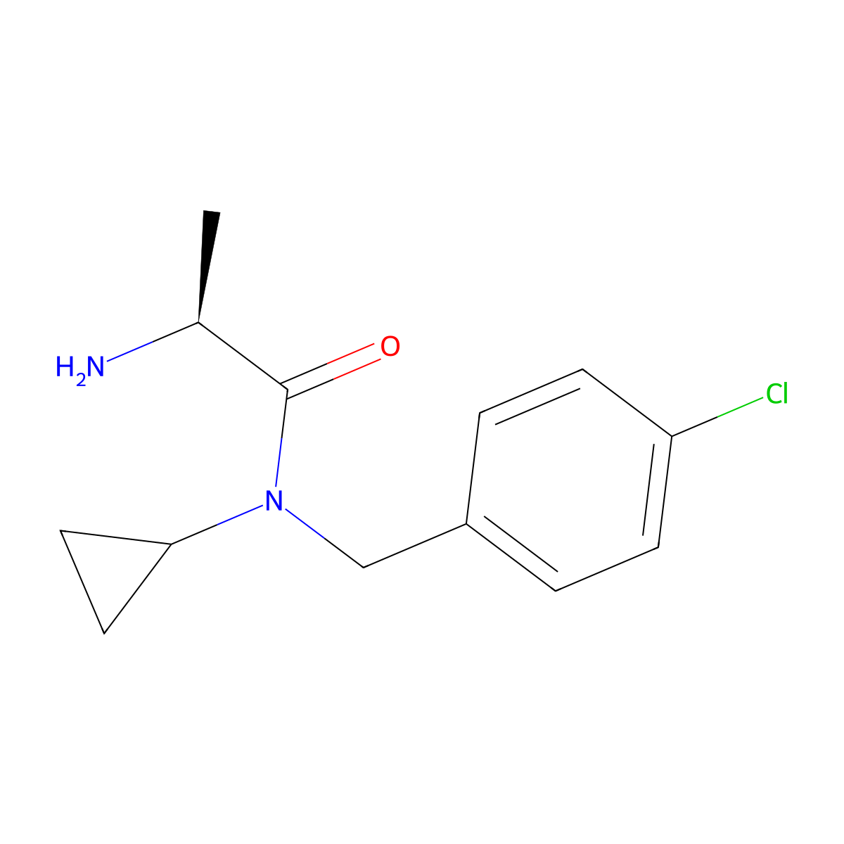 (S)-2-Amino-N-(4-chloro-benzyl)-N-cyclopropyl-propionamide molecular structure, CAS 1292746-38-3
