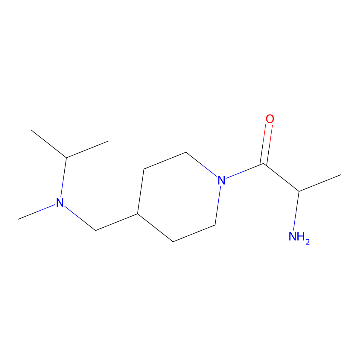 (S)-2-Amino-1-{4-[(isopropyl-methyl-amino)-methyl]-piperidin-1-yl}-propan-1-one molecular structure, CAS 1292746-49-6