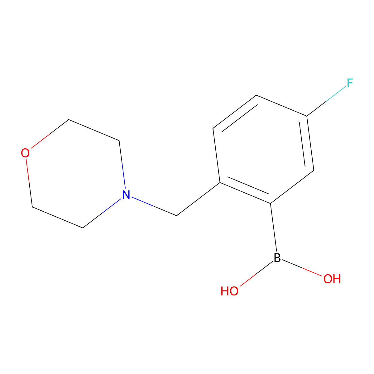 (5-Fluoro-2-(morpholinomethyl)phenyl)boronic acid molecular structure, CAS 1292755-44-2