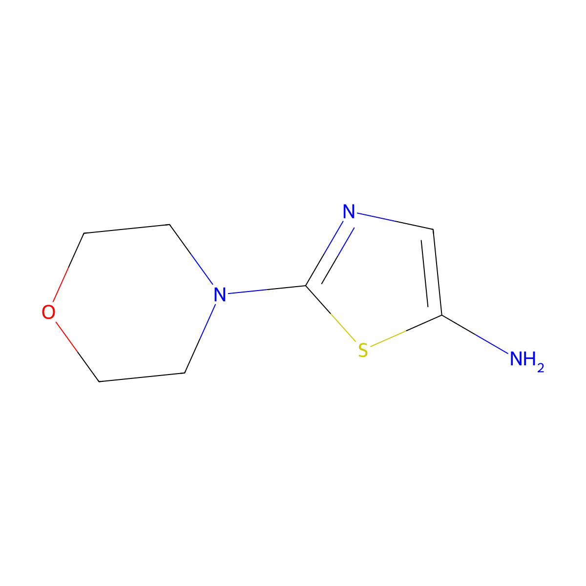 2-Morpholin-4-yl-thiazol-5-ylamine molecular structure, CAS 1292773-69-3