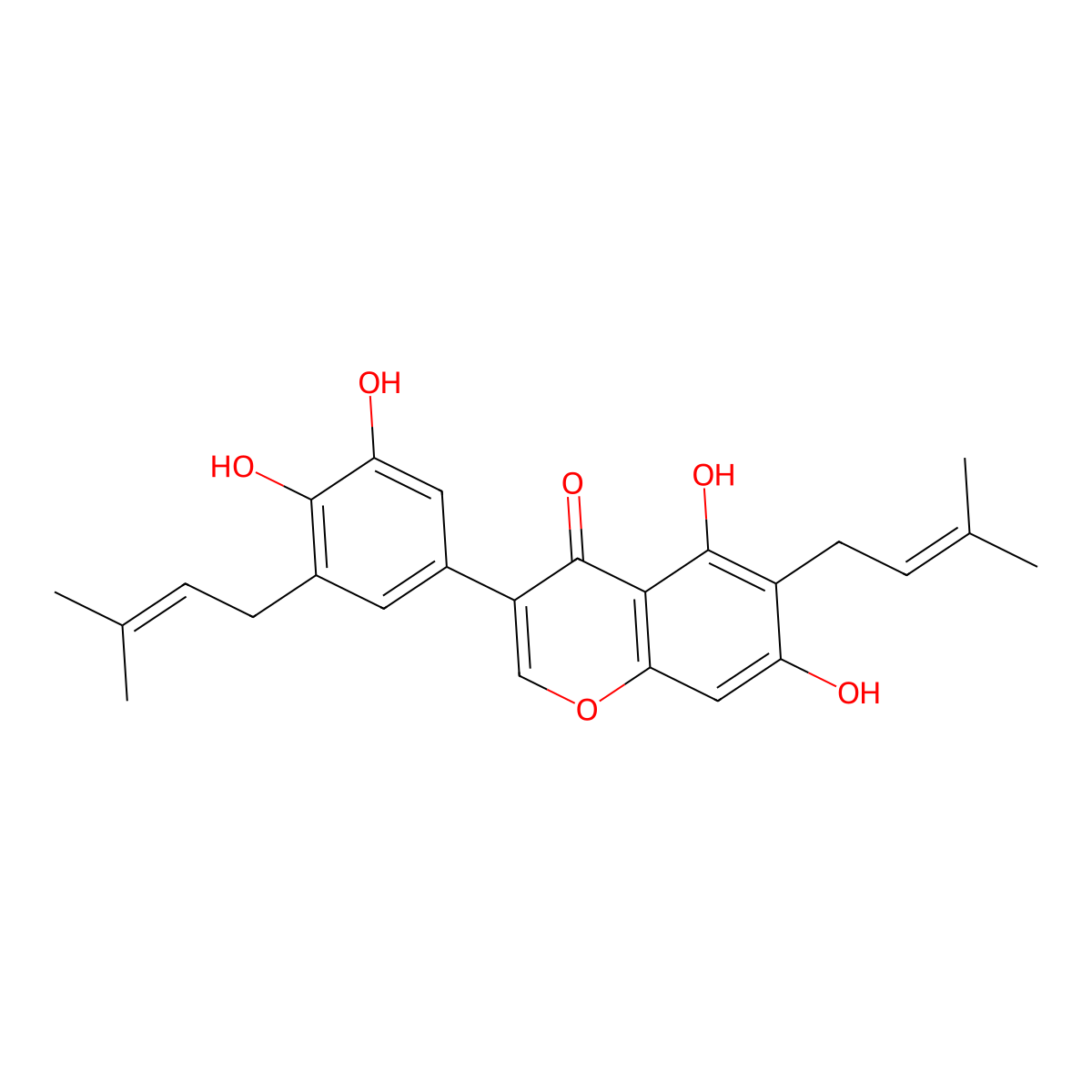 Isoangustone A molecular structure, CAS 129280-34-8