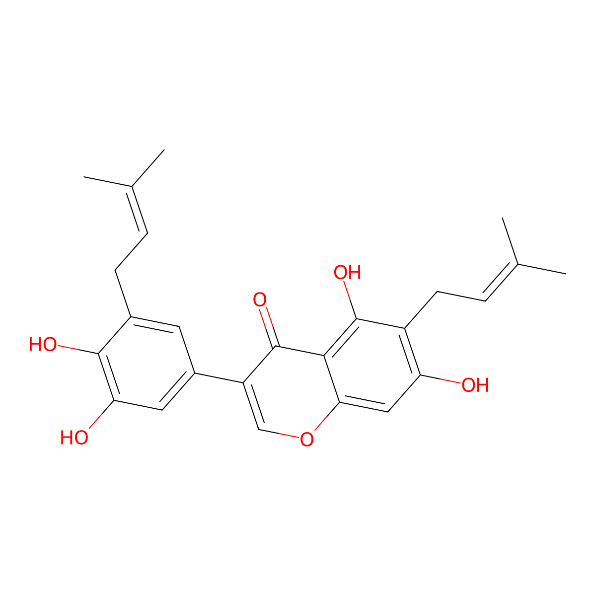Isoangustone A molecular structure, CAS 129280-34-8