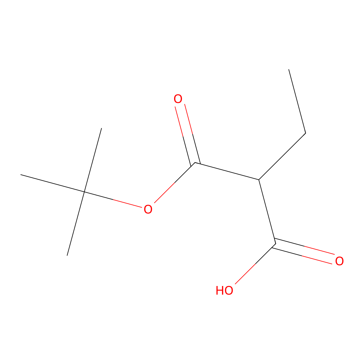2-(Tert-butyl carboxy)butanoic acid molecular structure, CAS 129281-88-5