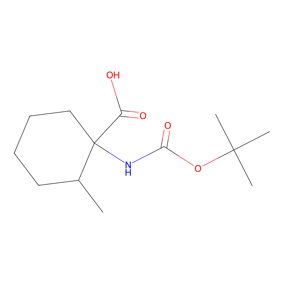 1-{[(Tert-butoxy)carbonyl]amino}-2-methylcyclohexane-1-carboxylic acid molecular structure, CAS 1292818-11-1