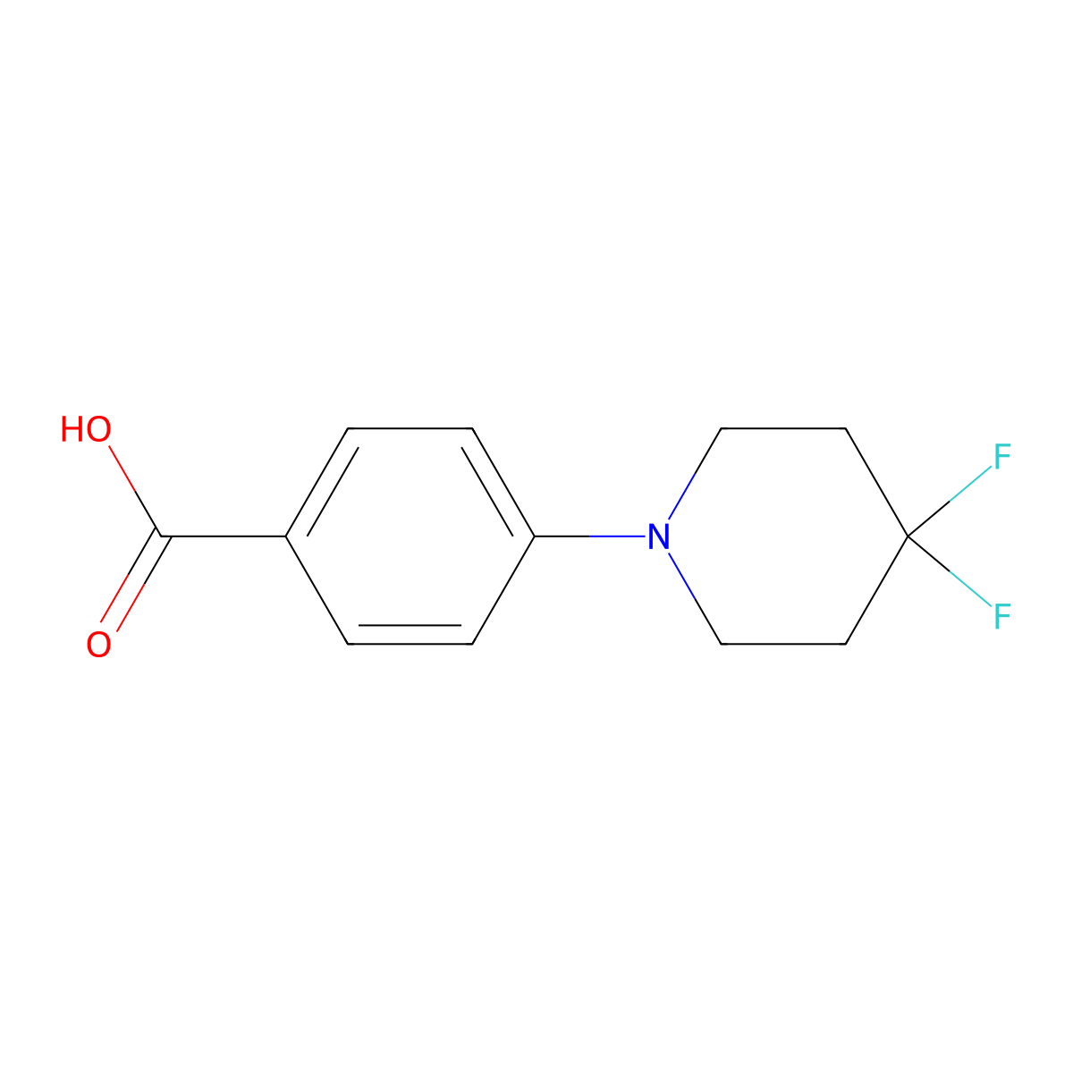 4-(4,4-Difluoropiperidin-1-yl)benzoic acid molecular structure, CAS 1292835-65-4