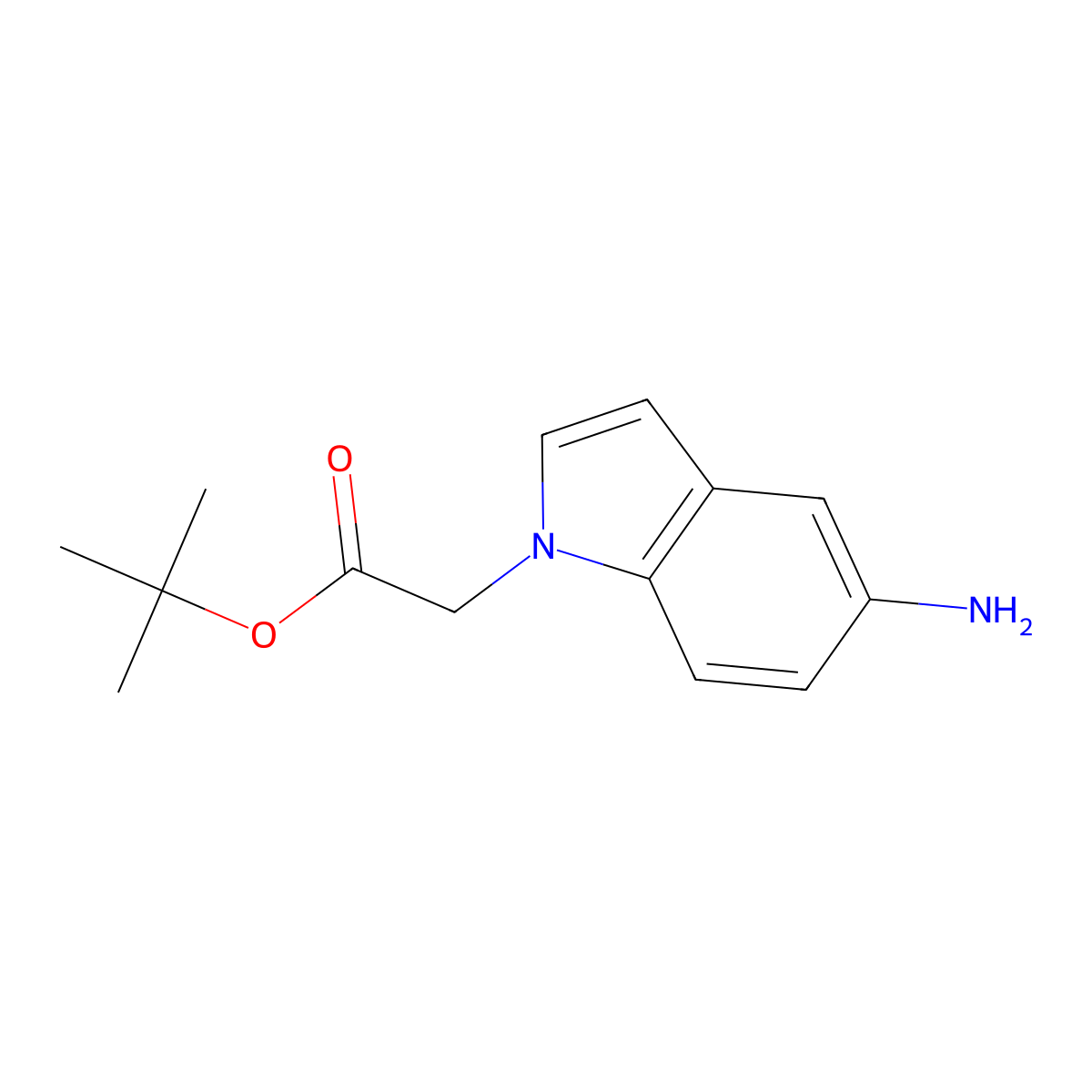 tert-butyl 2-(5-amino-1H-indol-1-yl)acetate molecular structure, CAS 1292835-87-0
