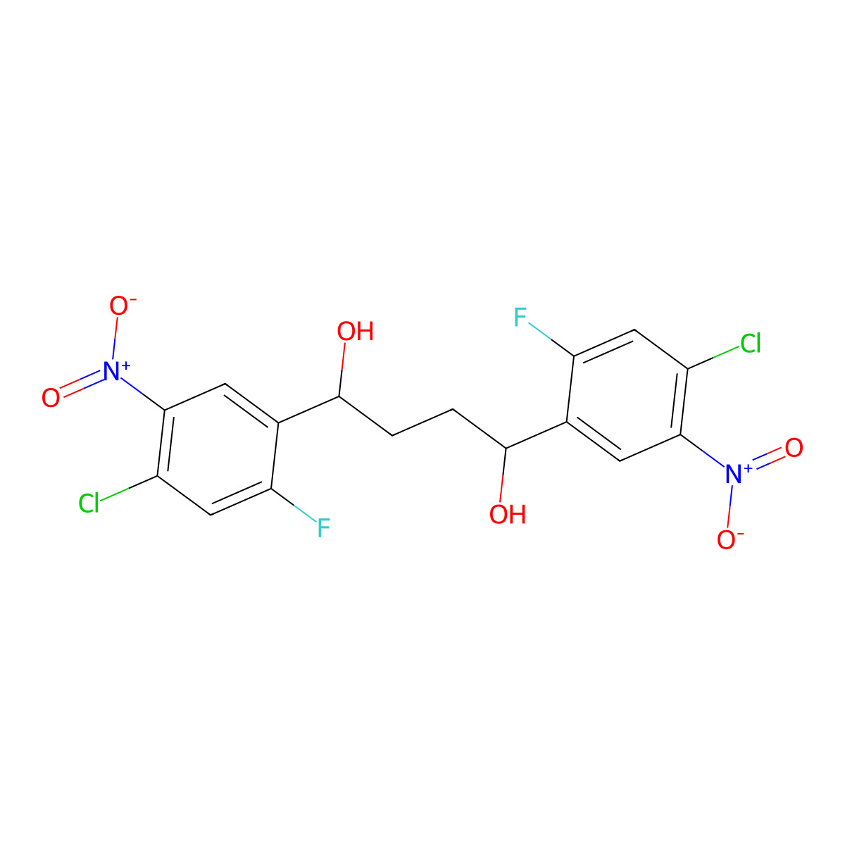 (1S,4S)-1,4-Bis(4-chloro-2-fluoro-5-nitrophenyl)-1,4-butanediol molecular structure, CAS 1292836-20-4
