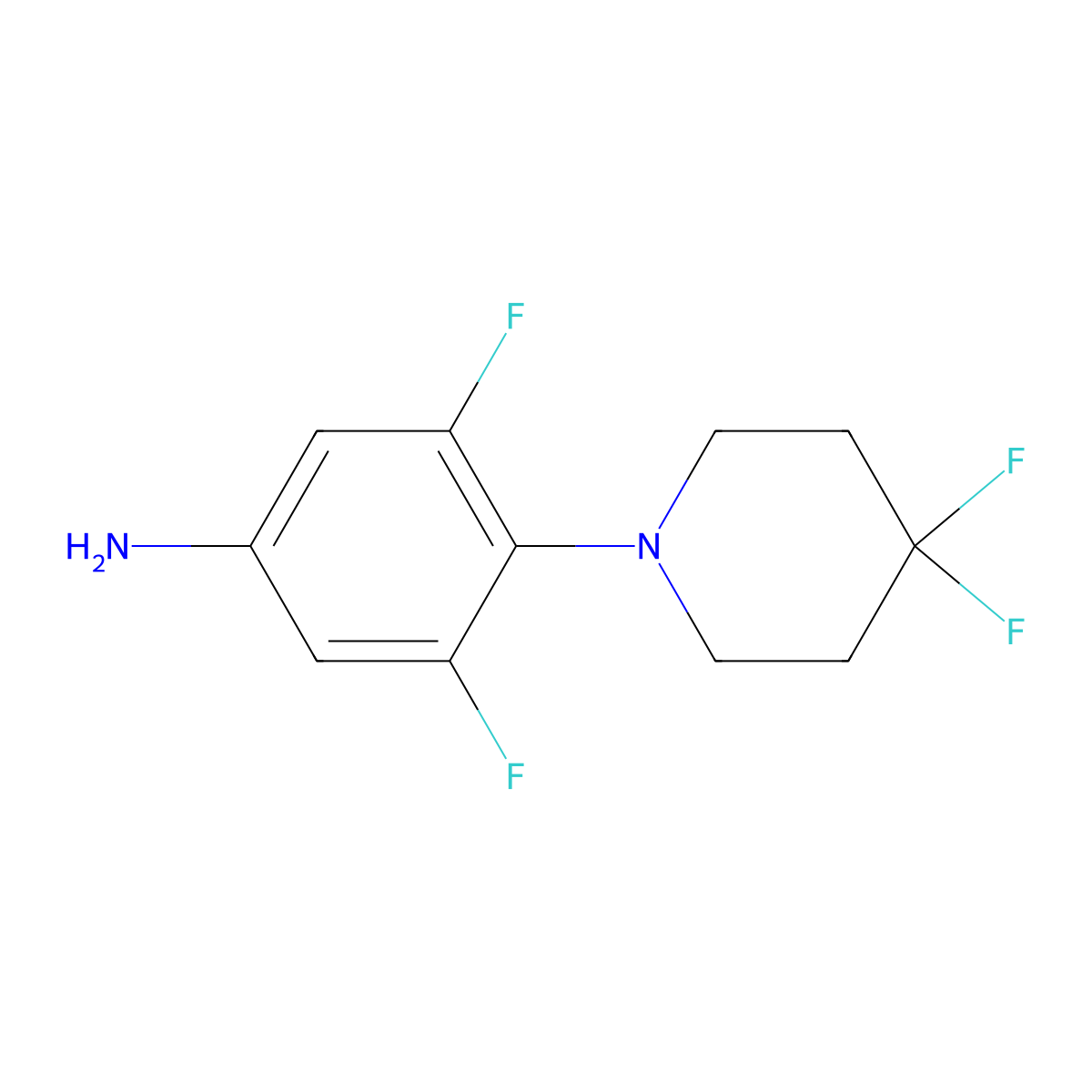 4-(4,4-Difluoropiperidin-1-yl)-3,5-difluoroaniline molecular structure, CAS 1292836-32-8