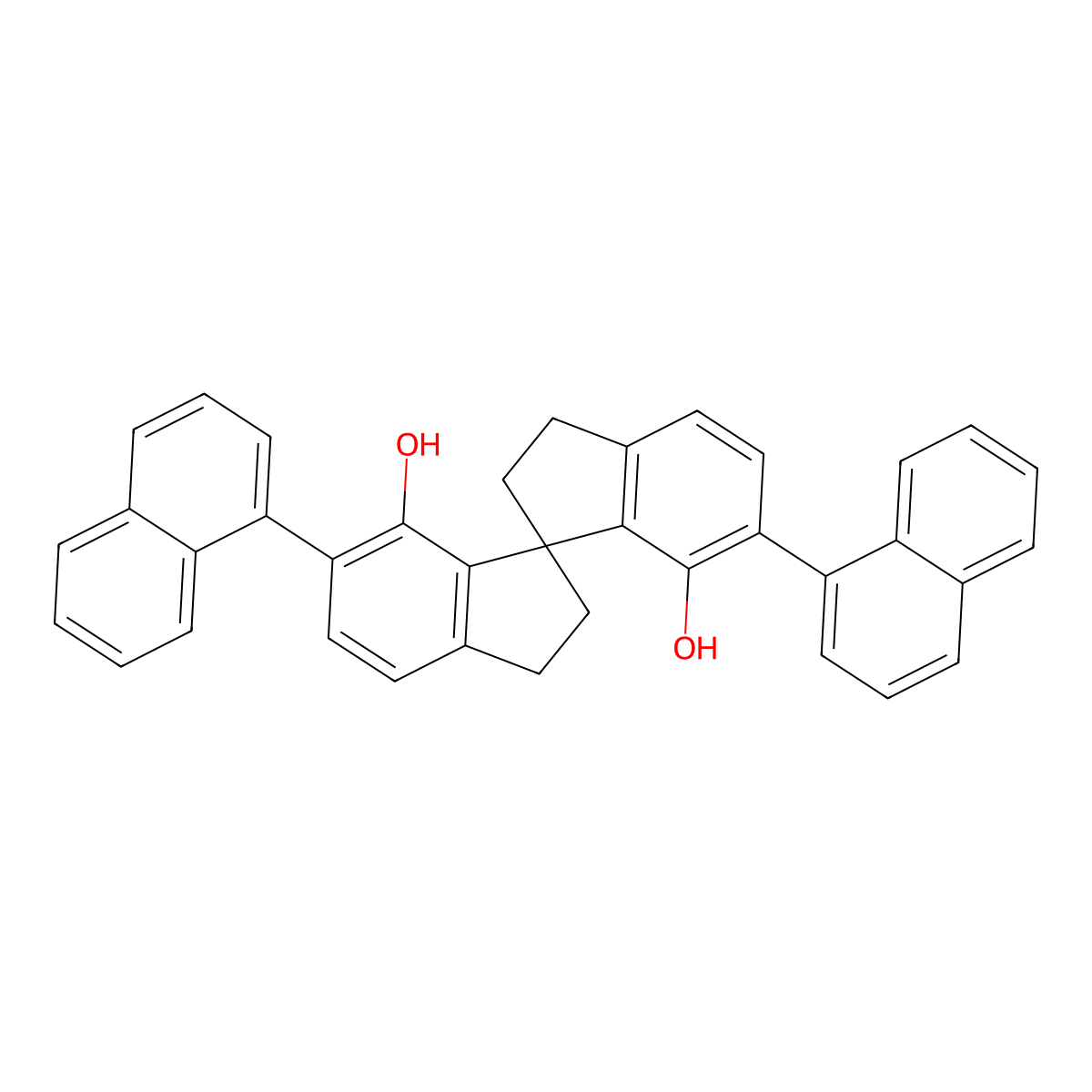 (1R)-2,2',3,3'-Tetrahydro-6,6'-di(1-naphthalenyl)-1,1'-spirobi[1H-indene]-7,7'-diol molecular structure, CAS 1292849-40-1