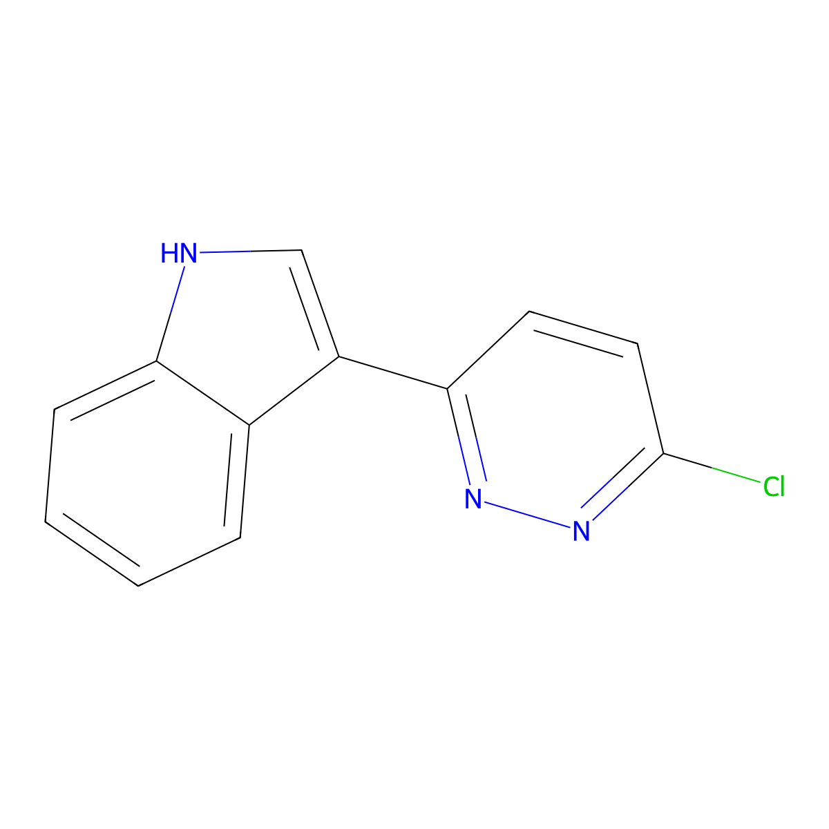 3-(6-chloropyridazin-3-yl)-1H-indole molecular structure, CAS 129287-26-9