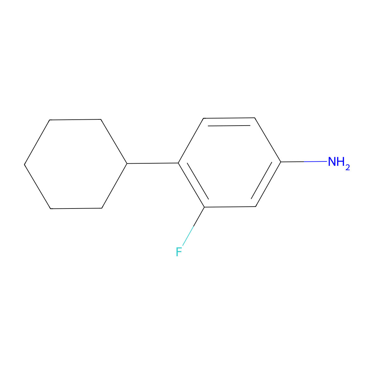 4-Cyclohexyl-3-fluoroaniline molecular structure, CAS 1292904-35-8