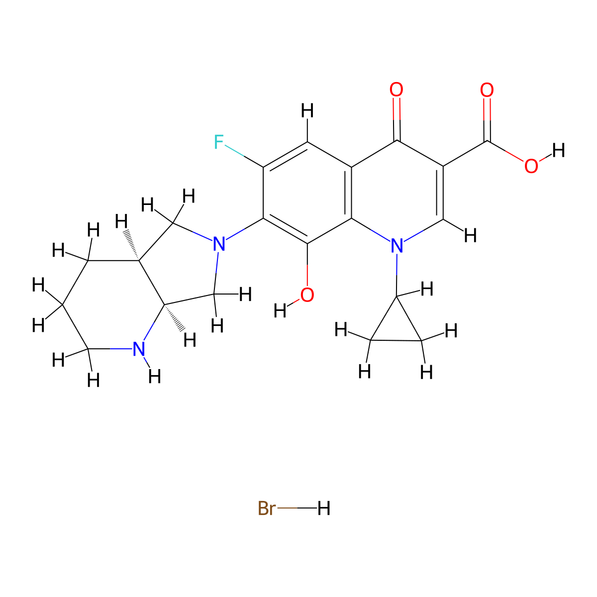 8-Hydroxy Moxifloxacin Hydrobromide molecular structure, CAS 1292904-74-5