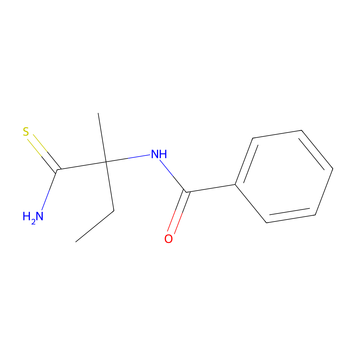 N-(1-carbamothioyl-1-methylpropyl)benzamide molecular structure, CAS 1292939-21-9