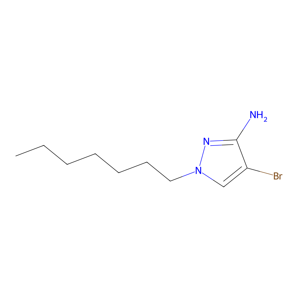 4-Bromo-1-heptyl-1h-pyrazol-3-amine molecular structure, CAS 1292939-24-2