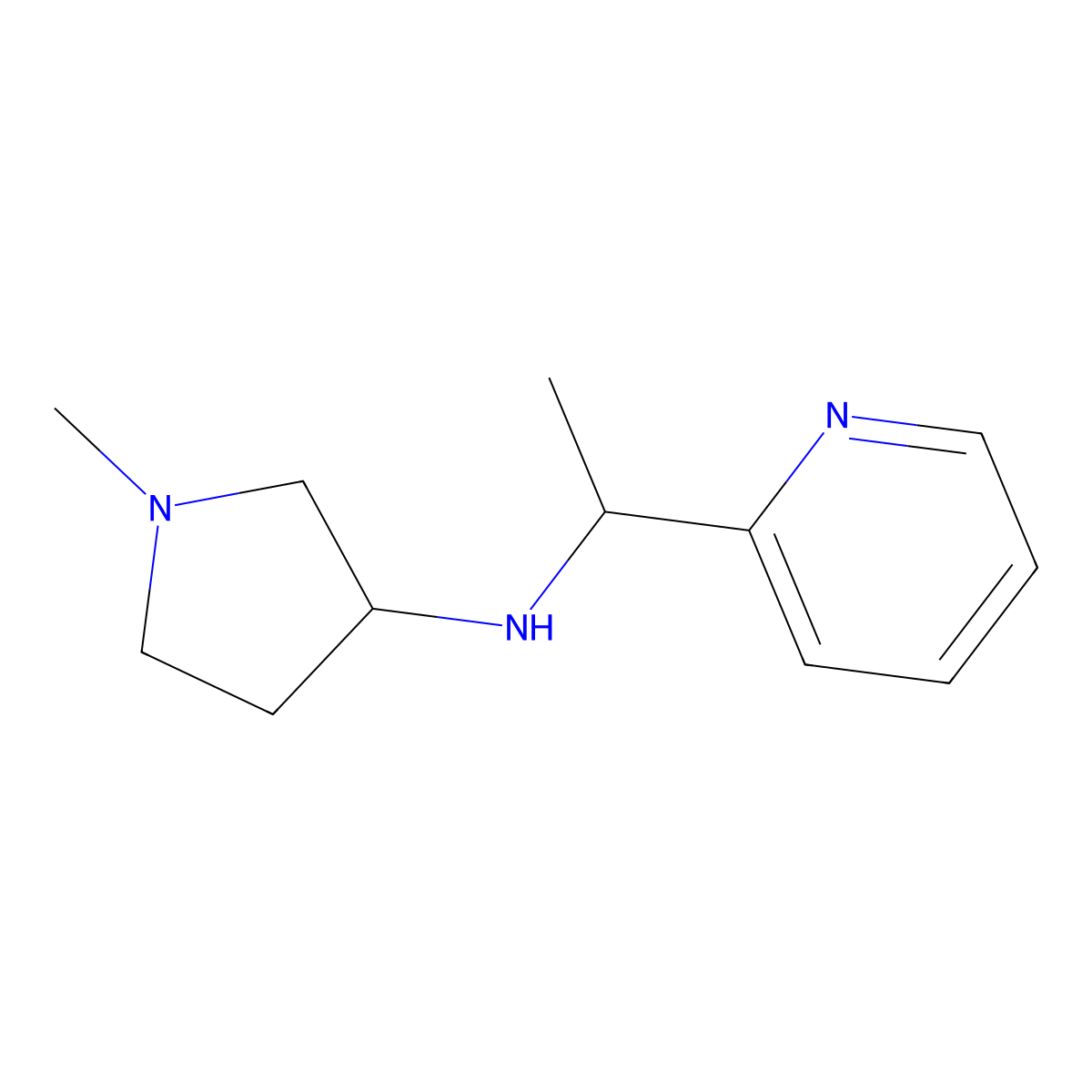 1-Methyl-N-[1-(pyridin-2-yl)ethyl]pyrrolidin-3-amine molecular structure, CAS 1292961-45-5