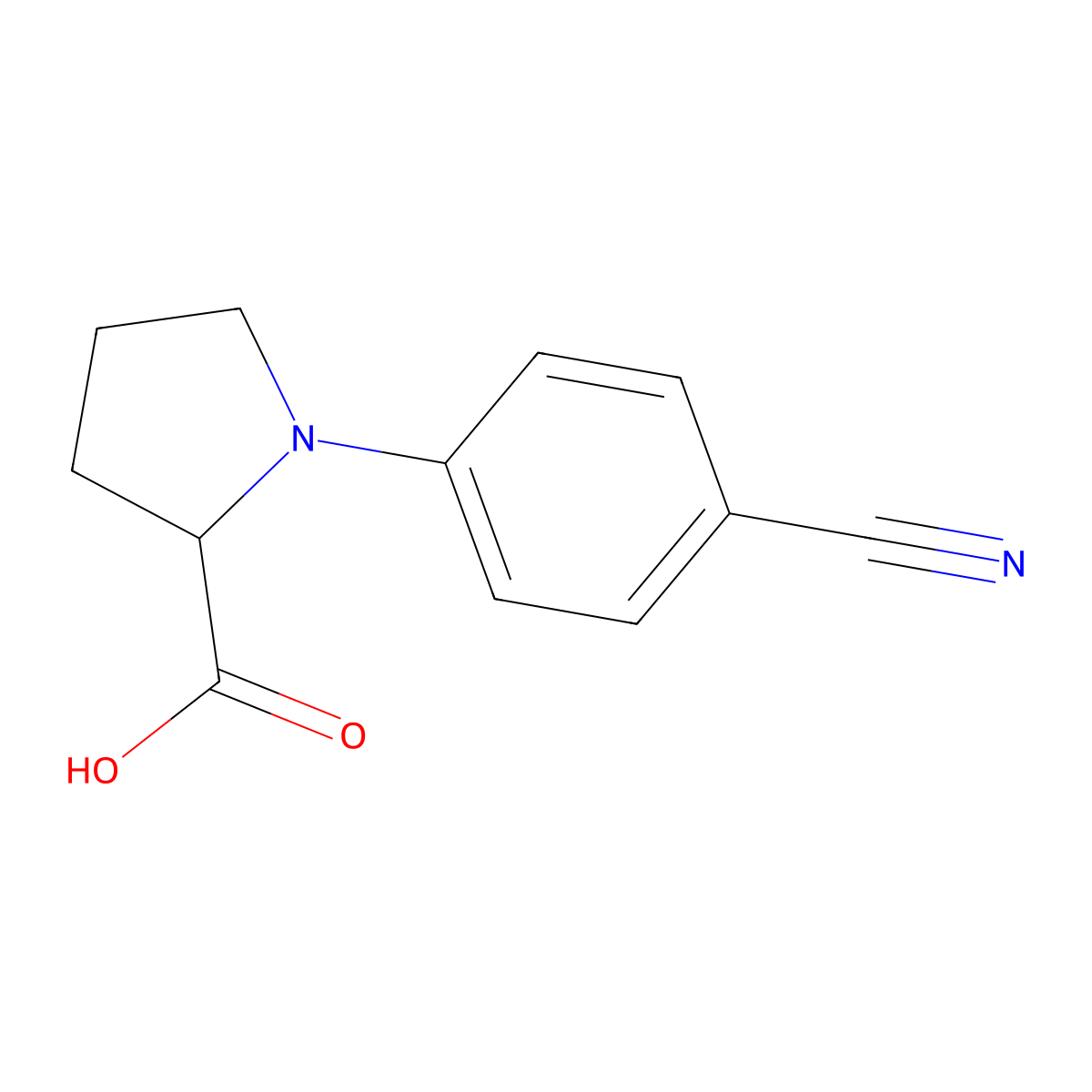 (S)-1-(4-Cyanophenyl)pyrrolidine-2-carboxylic acid molecular structure, CAS 129297-52-5