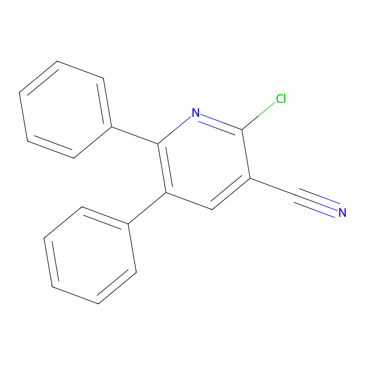2-Chloro-5,6-diphenylpyridine-3-carbonitrile molecular structure, CAS 1292992-46-1