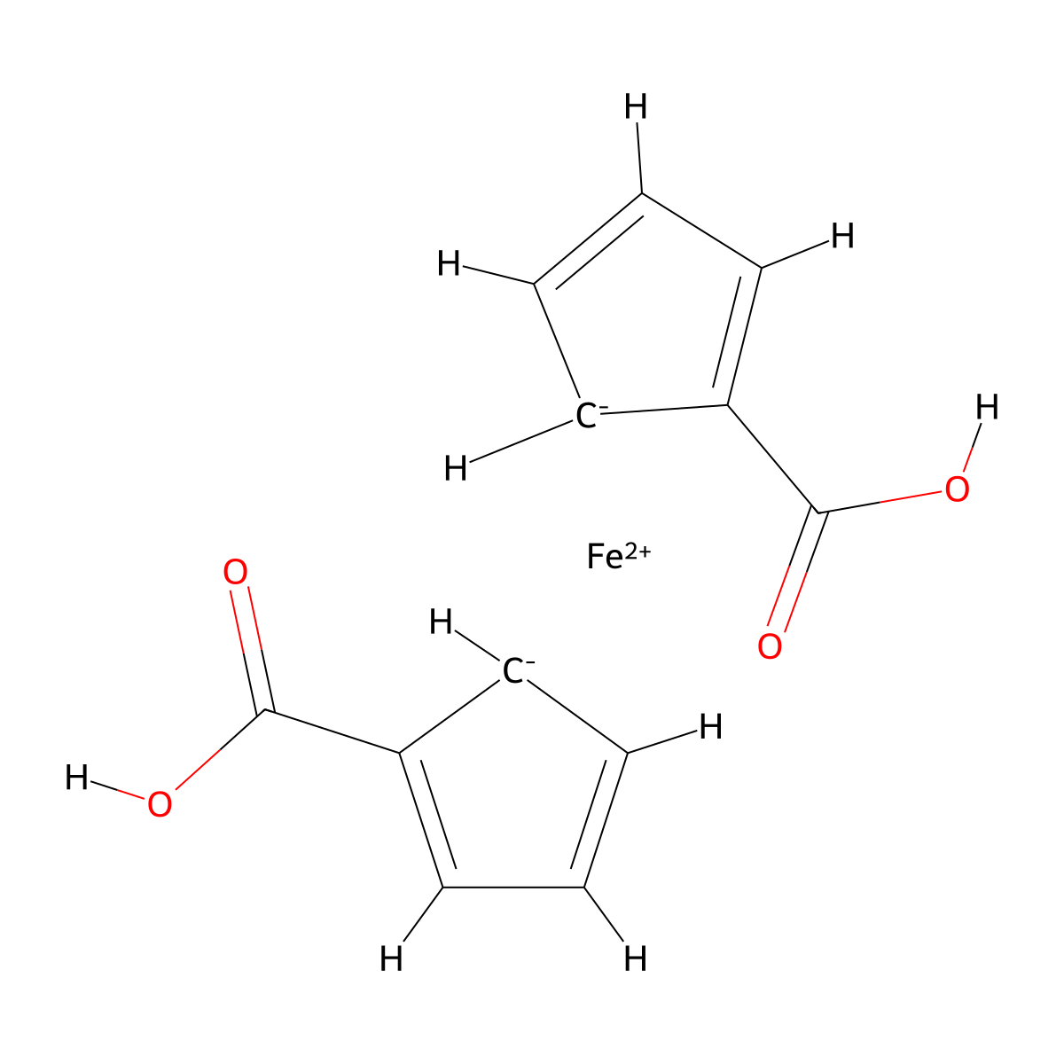 1,1'-Ferrocenedicarboxylic acid molecular structure, CAS 1293-87-4