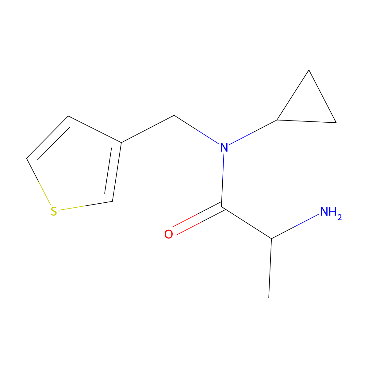 (S)-2-Amino-N-cyclopropyl-N-thiophen-3-ylmethyl-propionamide molecular structure, CAS 1293002-16-0