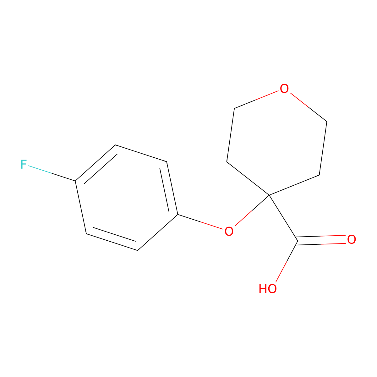 4-(4-Fluorophenoxy)oxane-4-carboxylic acid molecular structure, CAS 1293003-52-7