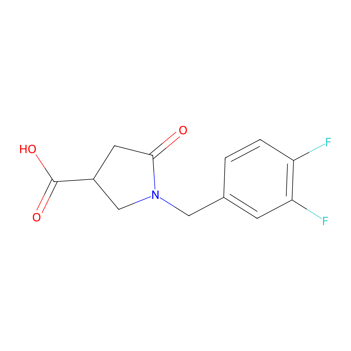 1-(3,4-Difluorobenzyl)-5-oxopyrrolidine-3-carboxylic acid molecular structure, CAS 1293039-32-3
