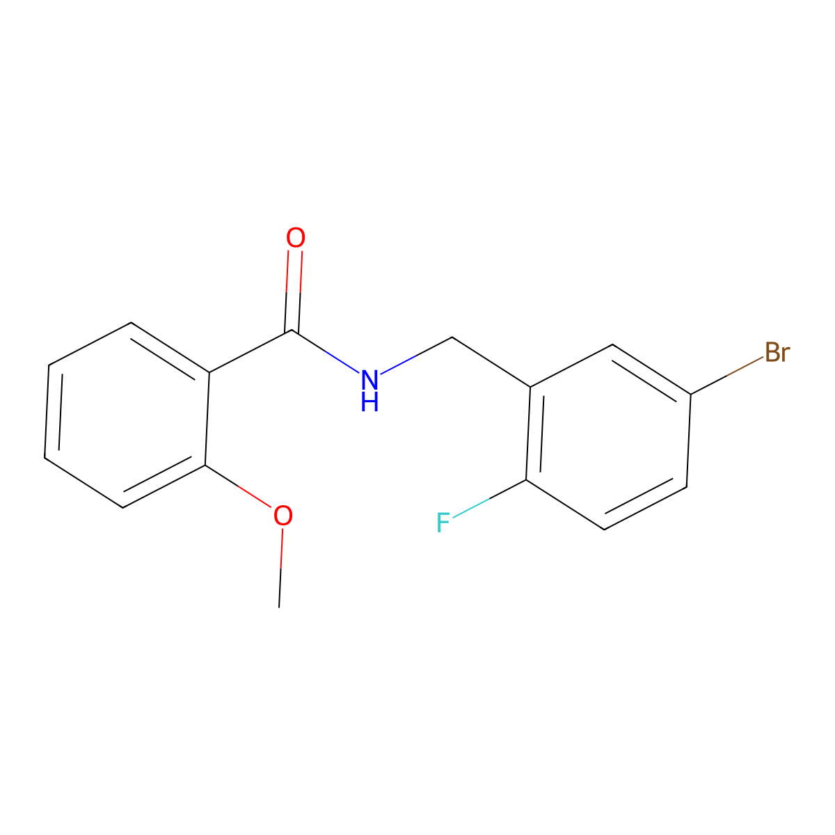 N-[(5-bromo-2-fluorophenyl)methyl]-2-methoxybenzamide molecular structure, CAS 1293057-00-7