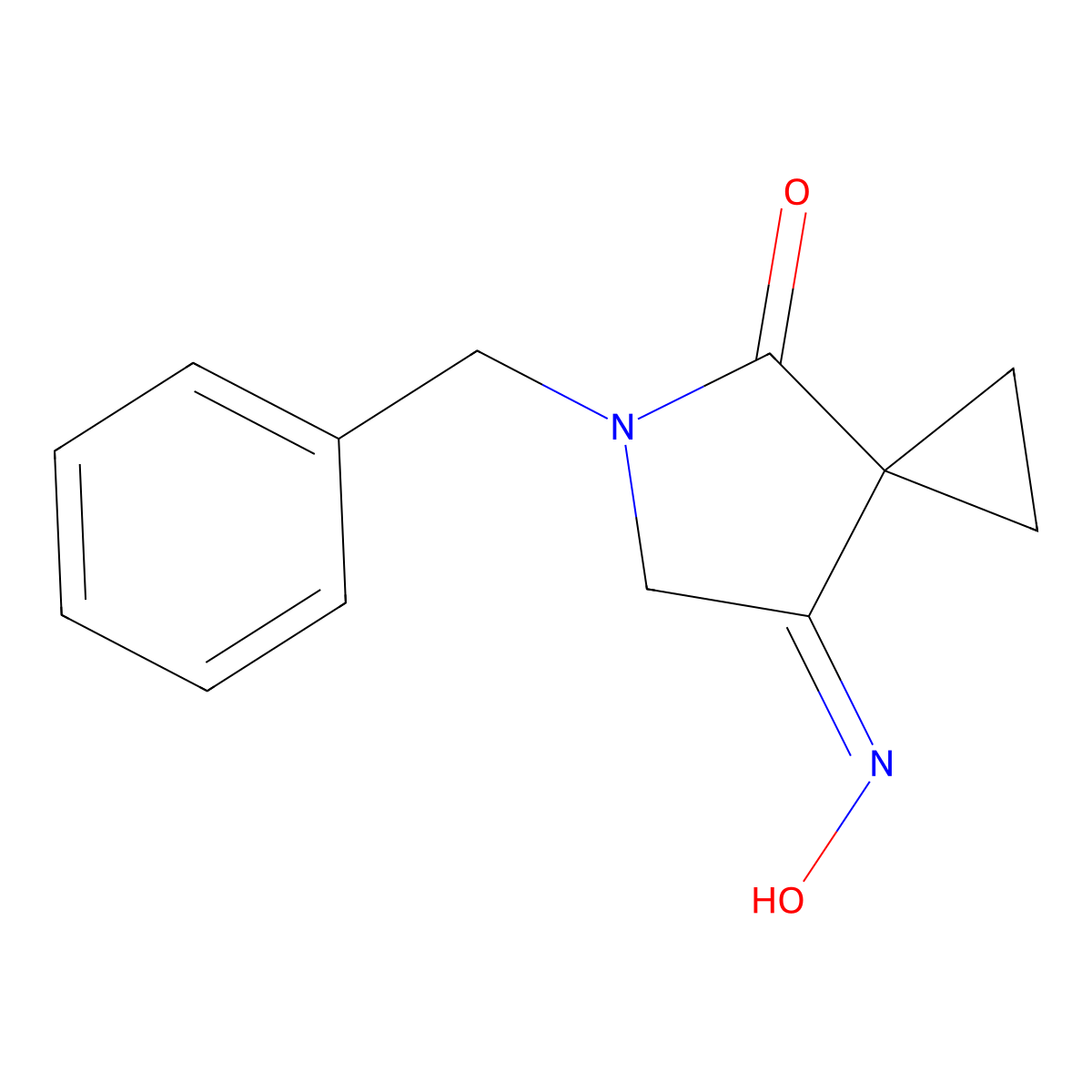 (E)-5-Benzyl-7-(hydroxyimino)-5-azaspiro[2.4]heptan-4-one molecular structure, CAS 129306-06-5