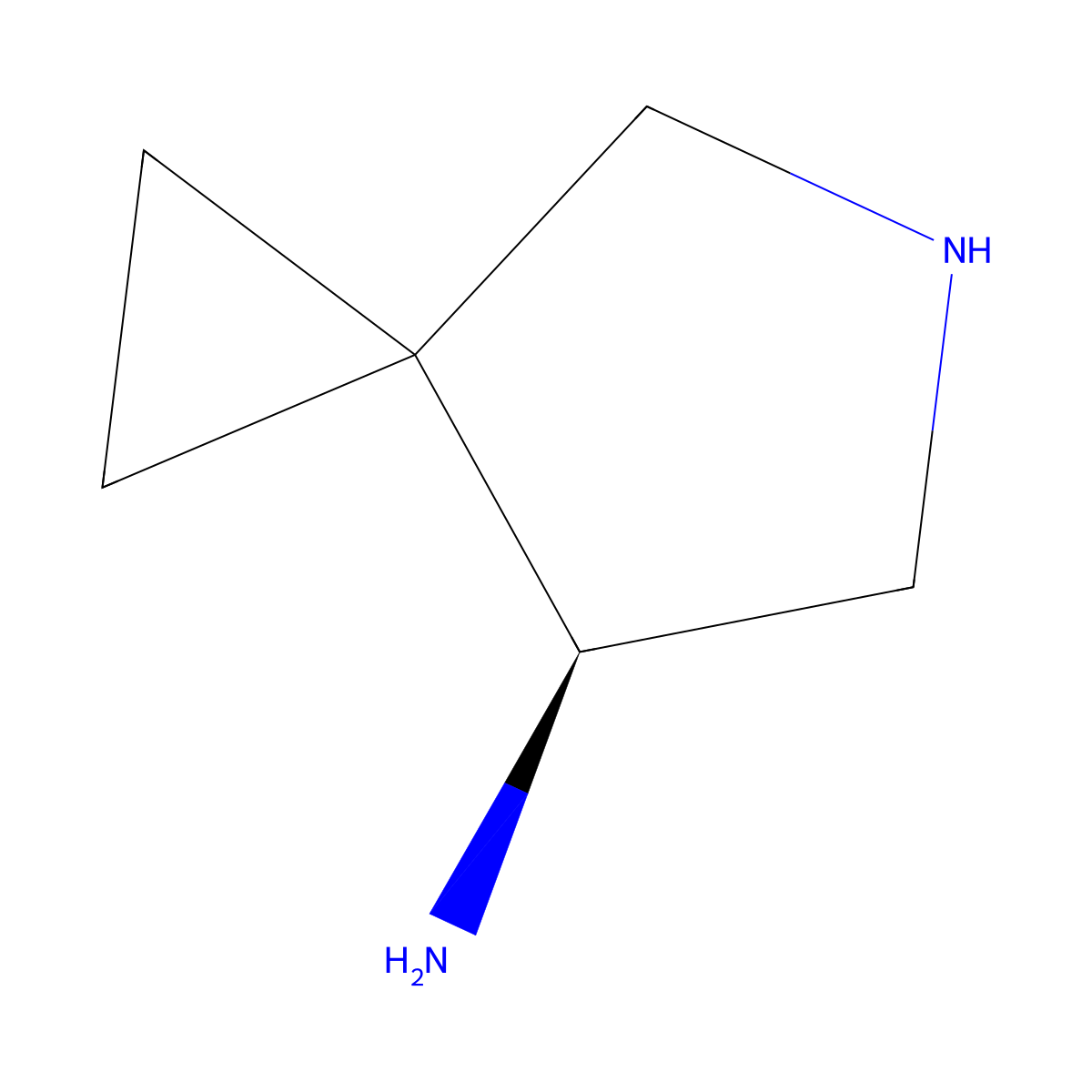 (7S)-5-Azaspiro(2.4)heptan-7-amine molecular structure, CAS 129306-12-3