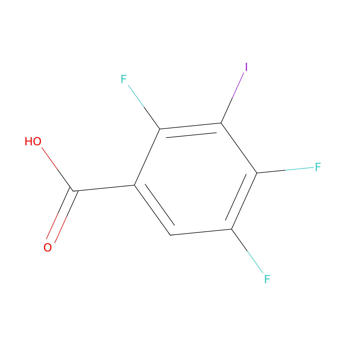2,4,5-Trifluoro-3-iodobenzoic acid molecular structure, CAS 129306-18-9