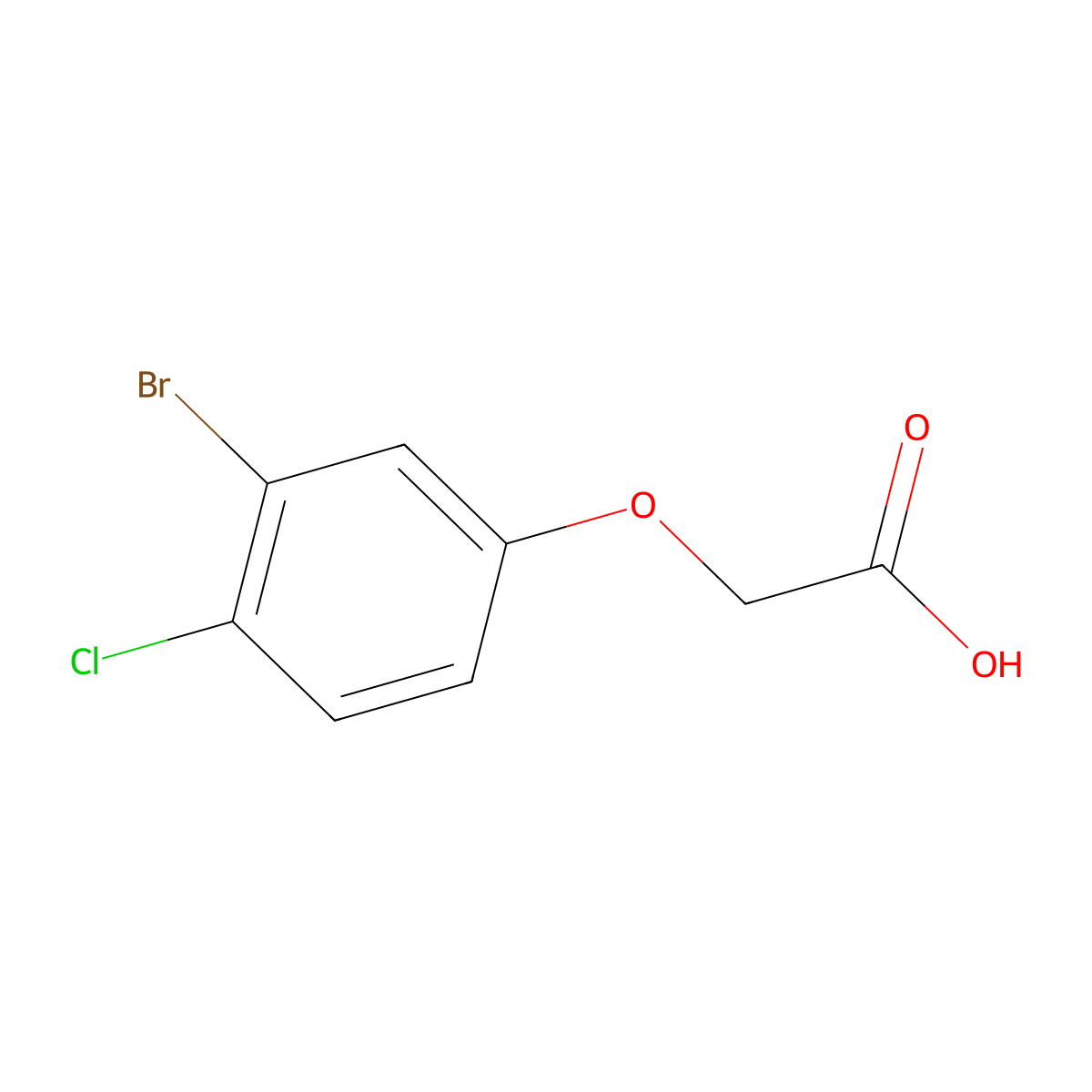 2-(3-Bromo-4-chlorophenoxy)acetic acid molecular structure, CAS 129309-69-9