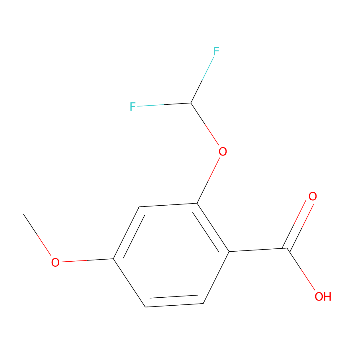 2-(Difluoromethoxy)-4-methoxybenzoic acid molecular structure, CAS 1293108-58-3