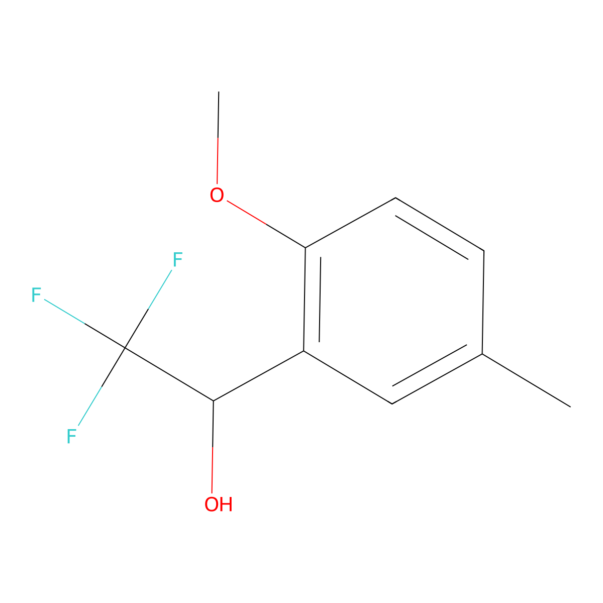2,2,2-Trifluoro-1-(2-methoxy-5-methylphenyl)ethan-1-ol molecular structure, CAS 1293123-71-3